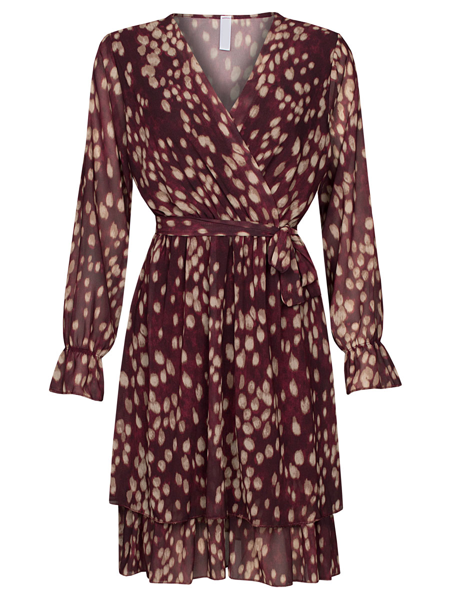 Jurk Lizzy Bordeaux Beige