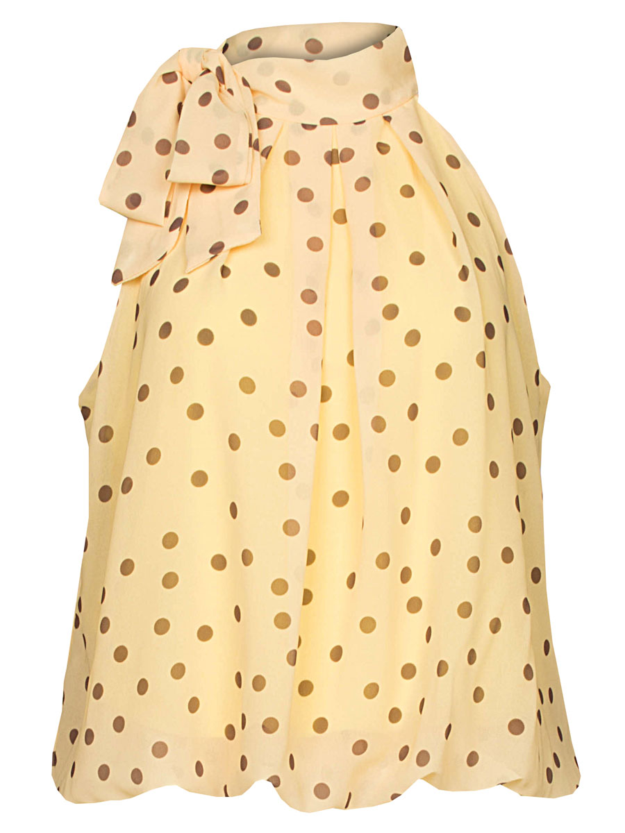 Blousetop Stippen Geel