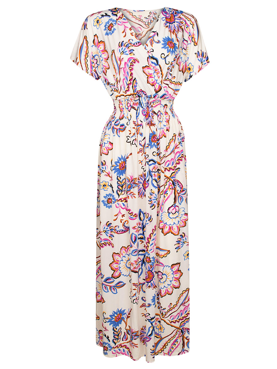 Maxi Jurk Norah Bloemen Ecru