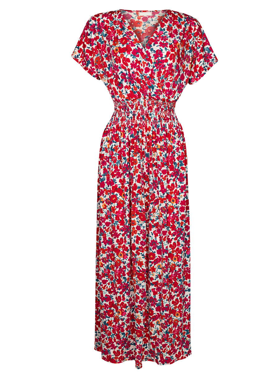 Maxi Jurk Norah Bloemen Rood