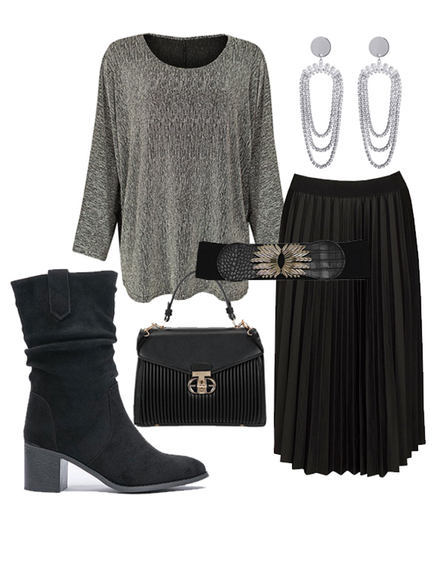 Top Glitter Zilver Shop the look