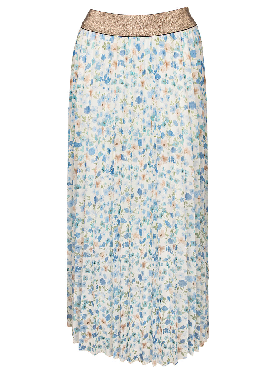 Rok Plissé Bloemetjes Blauw