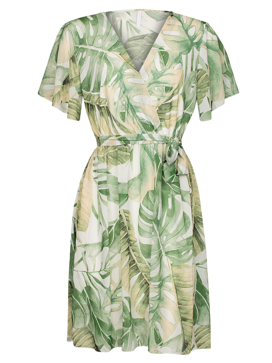 Jurk Abigail Bladeren Groen