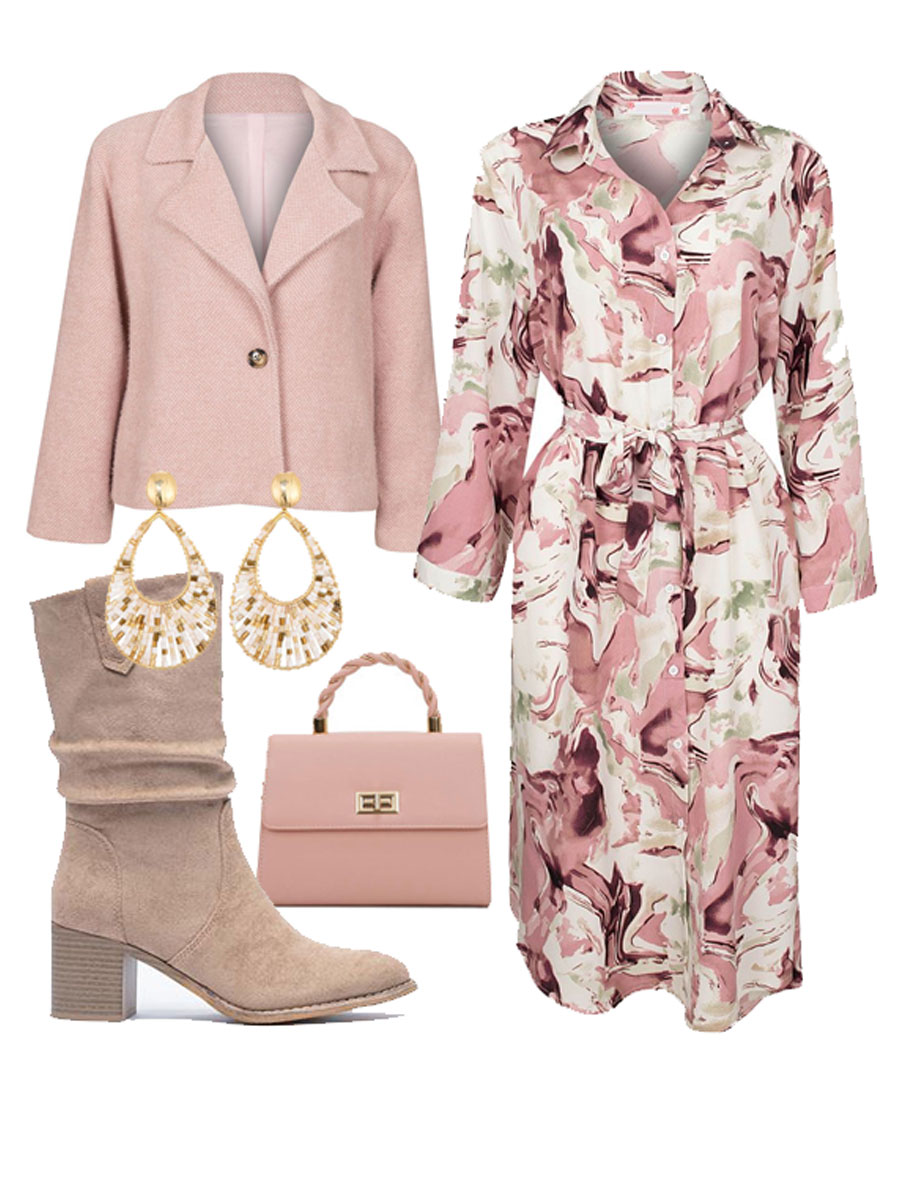 Blousejurk Marble Roze Shop the look