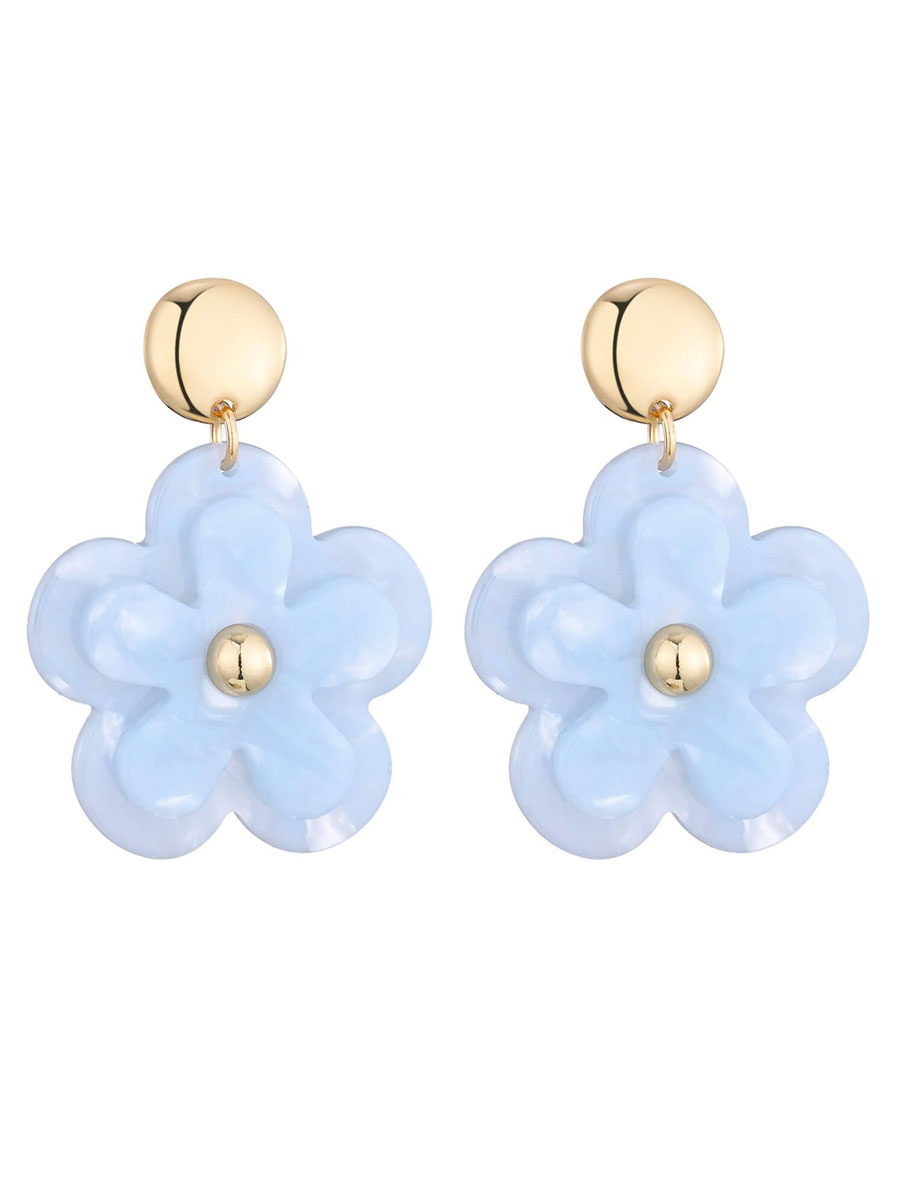 Oorbellen Bloem Blauw