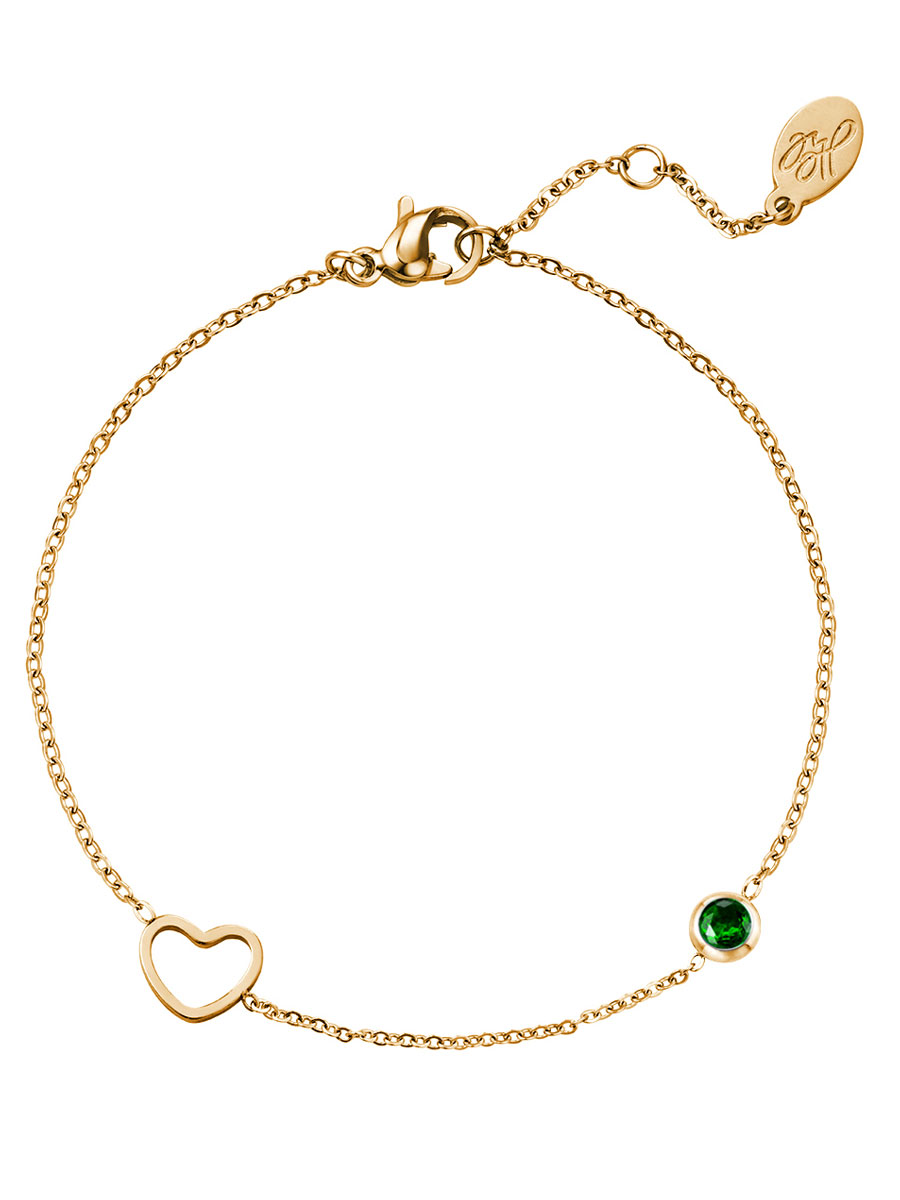 Armband Geboortesteen Mei goud