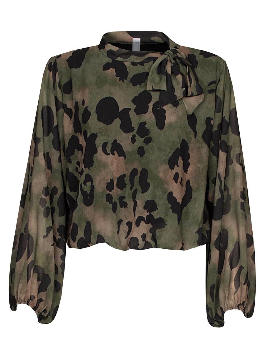 Top Blouson Strik Selina Groen