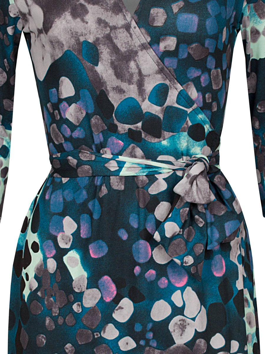 Jurk Overslag Claudia Petrol detail