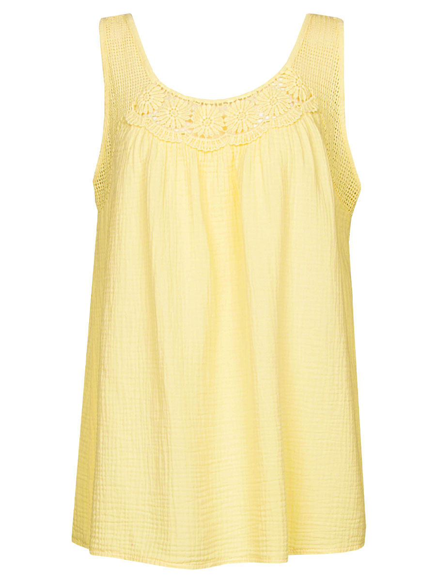 Top Broderie Geel