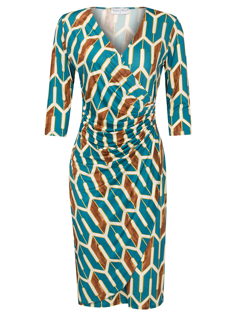 F011034870 Jurk Joyce Petrol