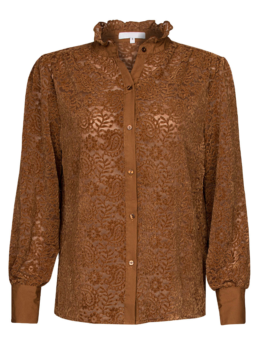 Blouse Kant Bruin