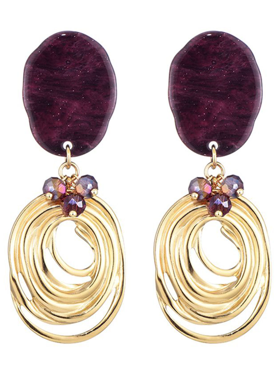 Oorbellen Gedraaid Aubergine Oorbellen Gedraaid Aubergine