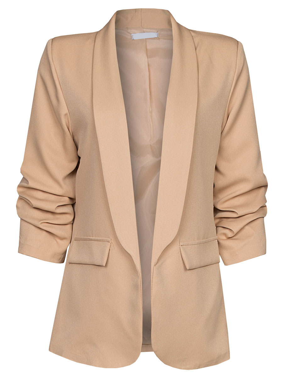 Blazer Gesmokte Mouw Beige