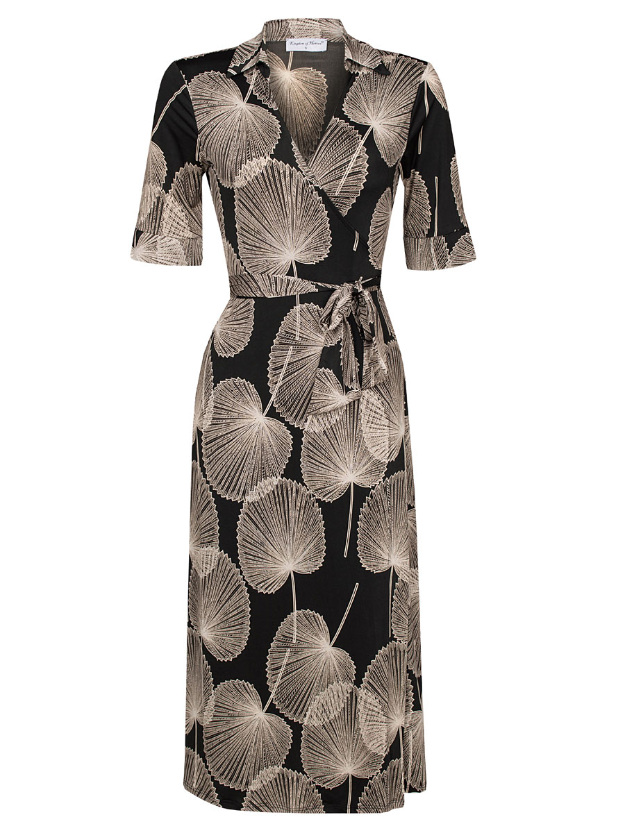 F01403420 Jurk Overslag Jennifer Zwart