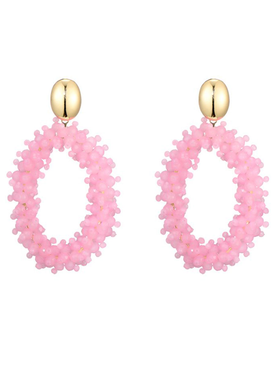 F576022 Oorbellen Ovaal Lichtroze