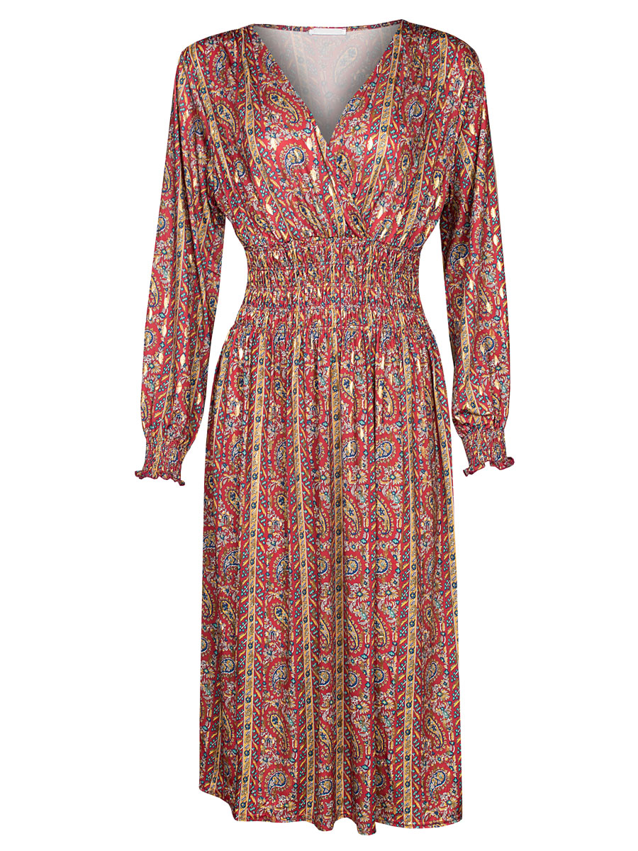 Jurk Valerie Bordeaux Goud