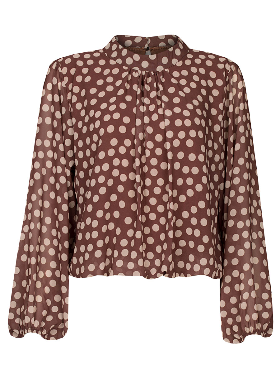 Top Blouson Stippen Bruin