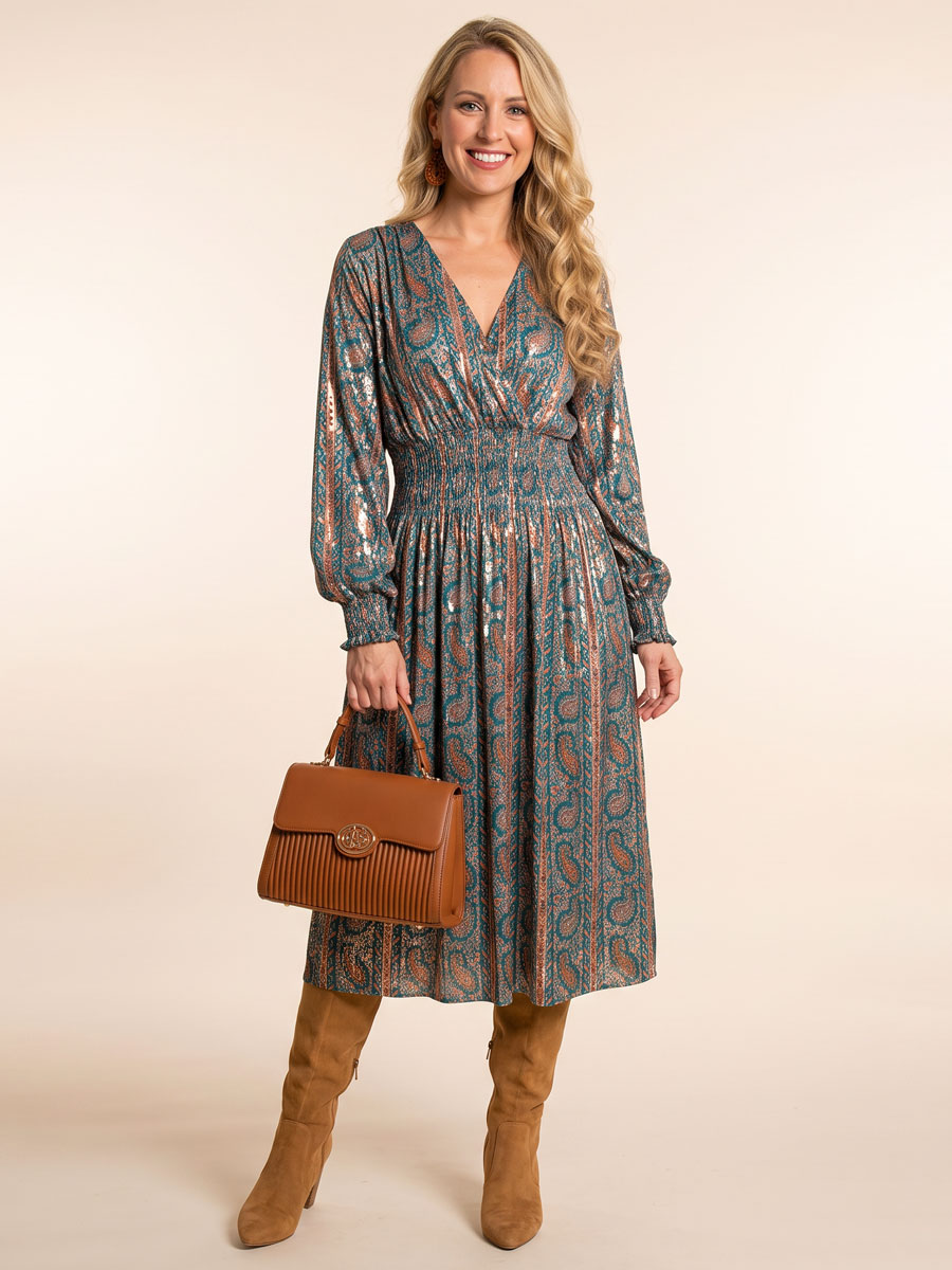 Look Jurk Valerie Groen Goud