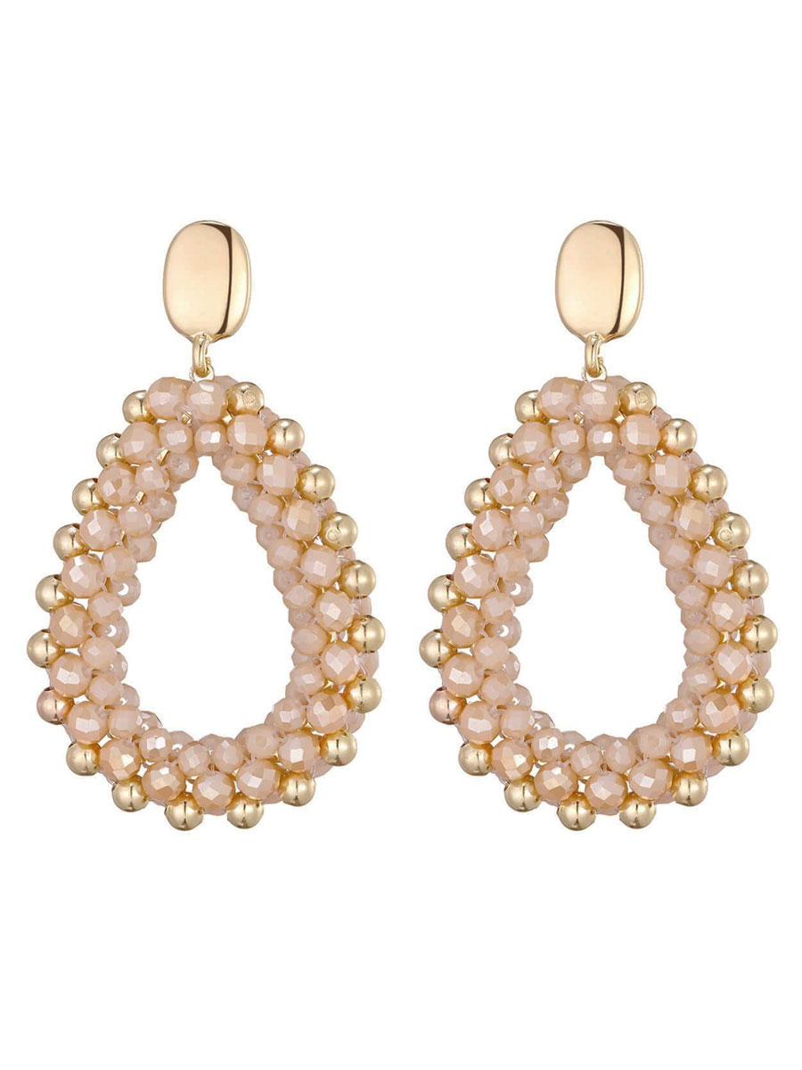 Oorbellen Facet Kraaltjes Beige