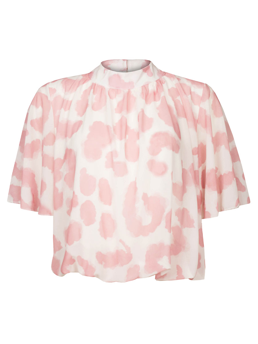 Top Blouson Wolkjes Roze