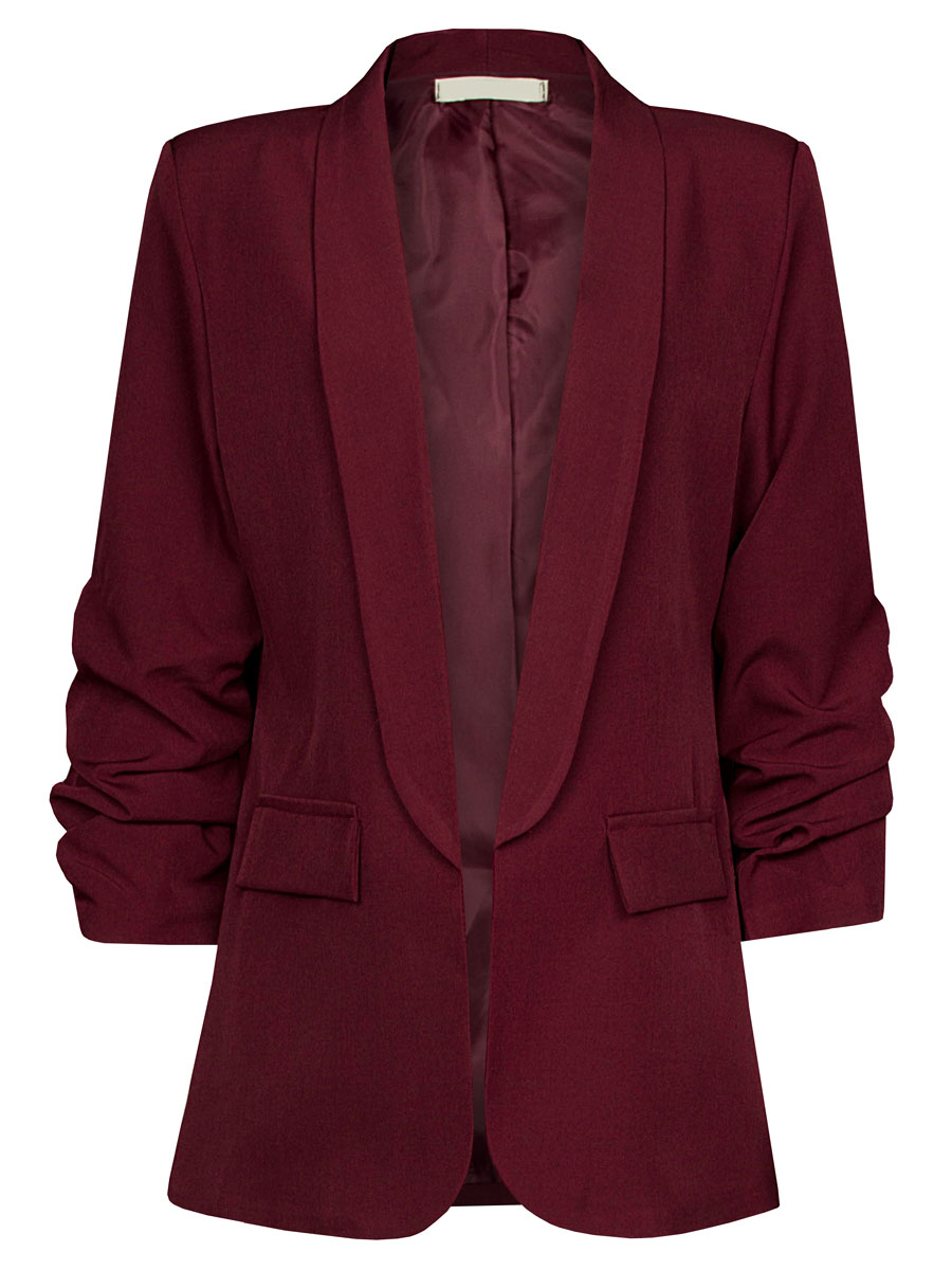 Blazer Gesmokte Mouw Bordeaux
