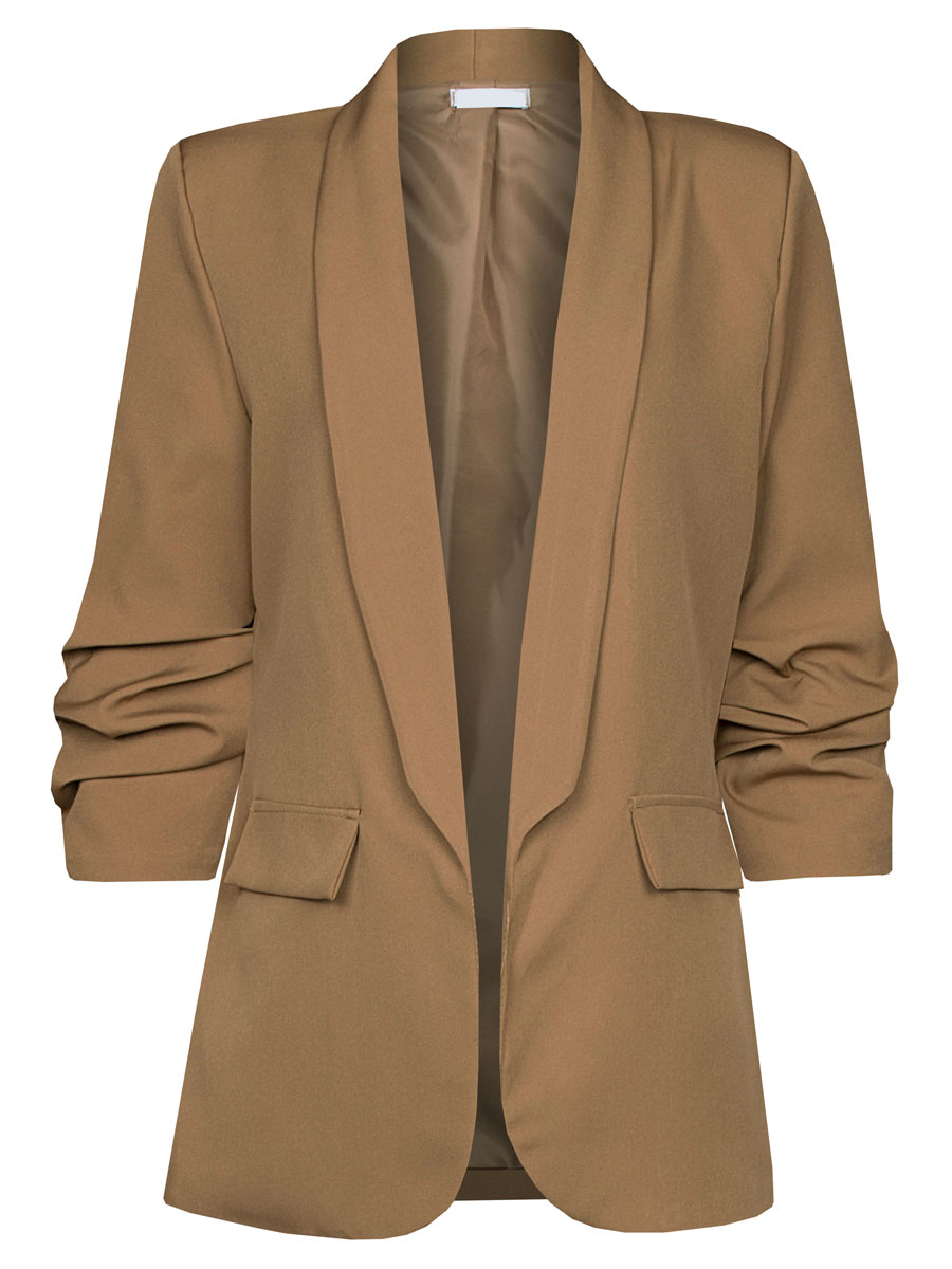Blazer Gesmokte Mouw Bruin