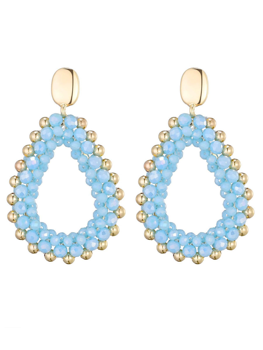 Oorbellen Facet Kraaltjes Lichtblauw