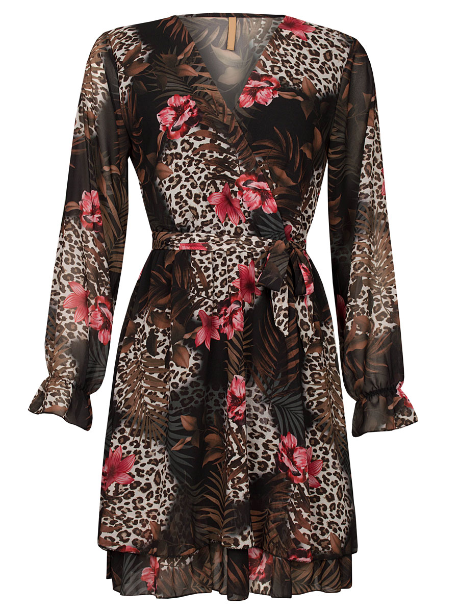 Jurk Lizzy Bloemen Zwart