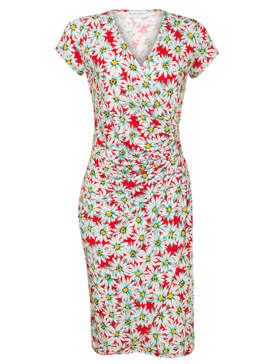 F011034800 Jurk Margriet Rood