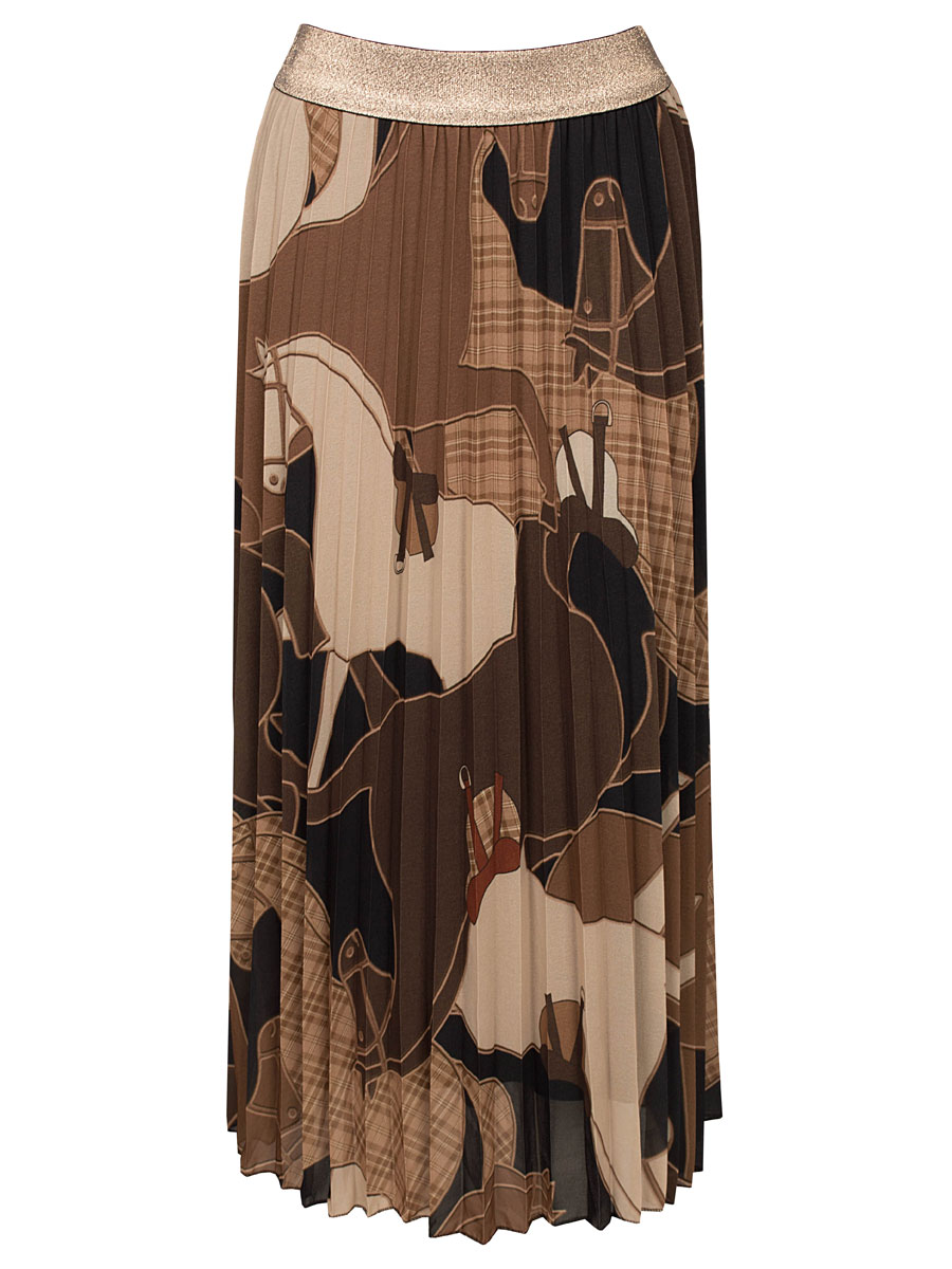 Rok Plissé Horses Bruin