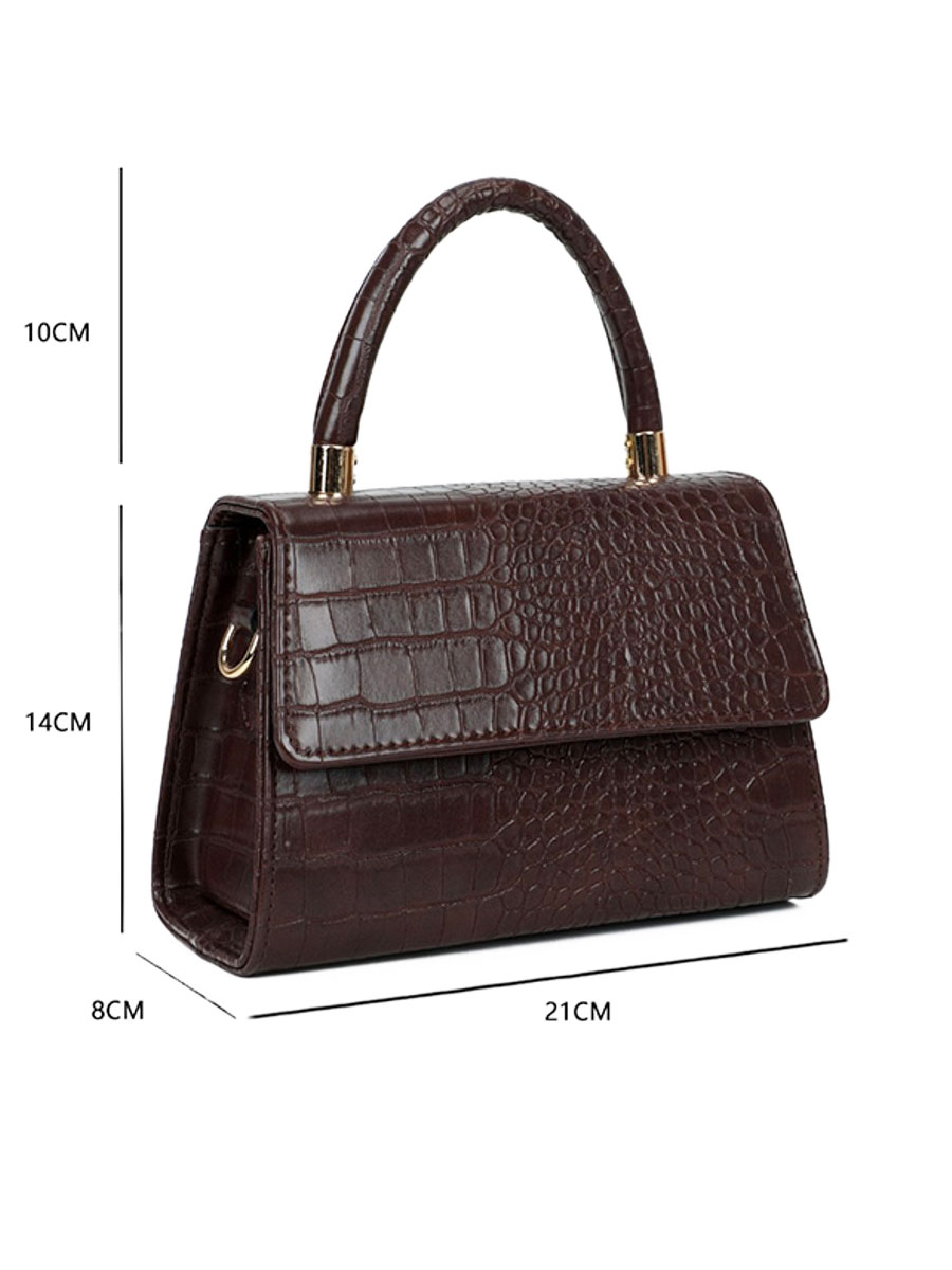 Schoudertas Judy Croco Bruin