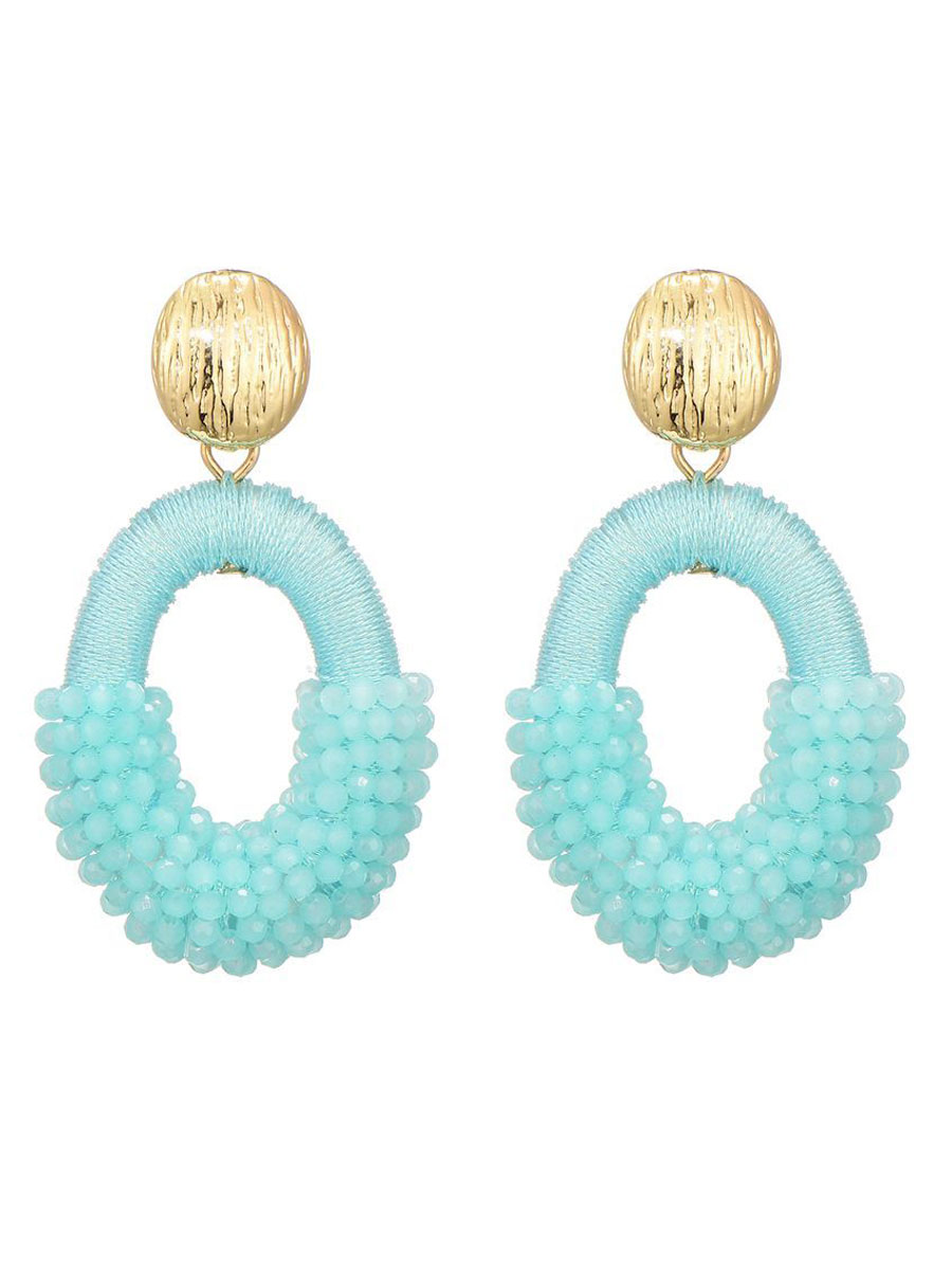 Oorbellen Ovaal Kraaltjes Mint