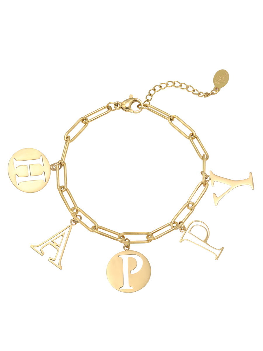 Armband Happy Goud afbeelding