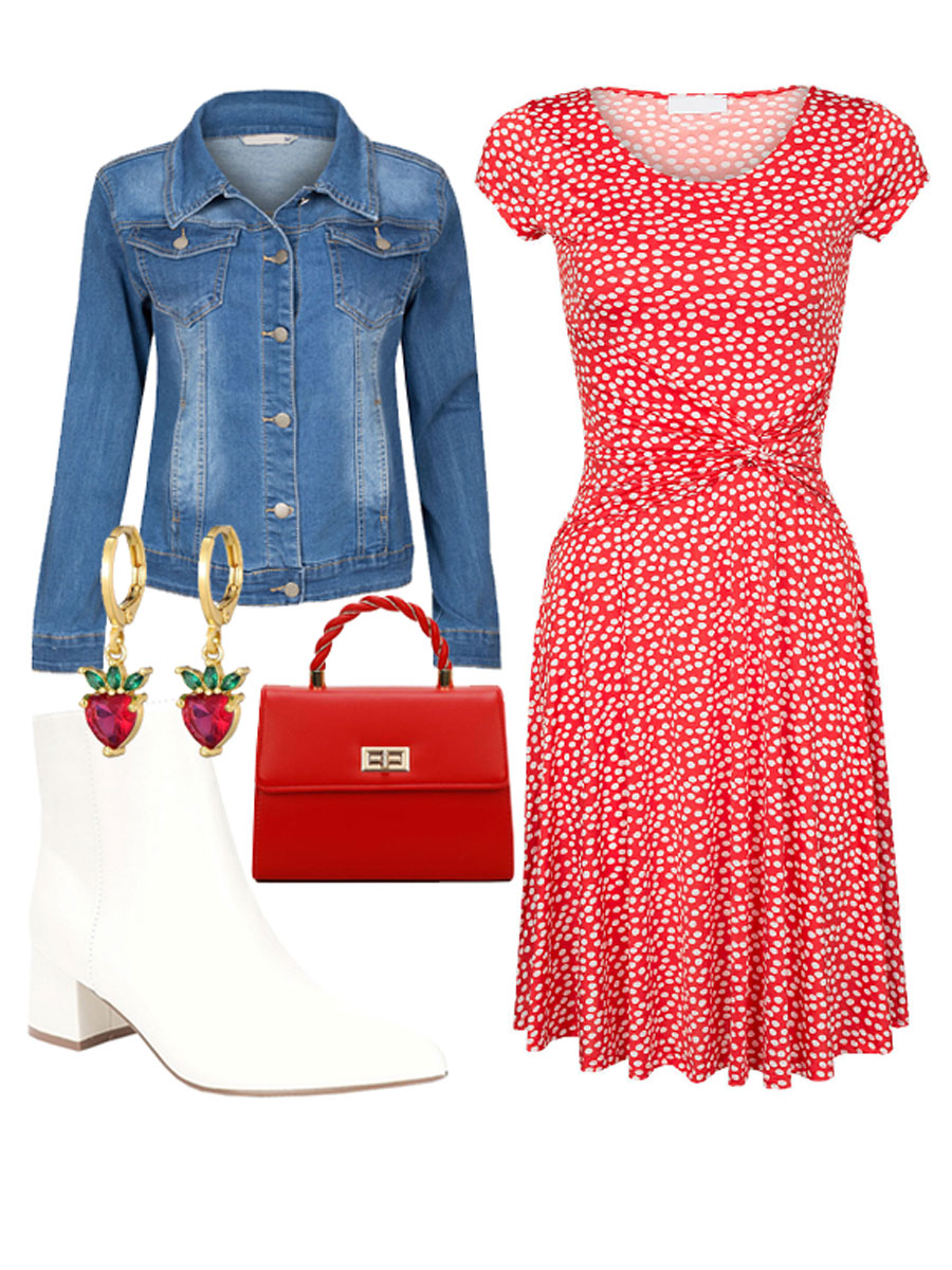 Jurk Dots Rood Shop the look