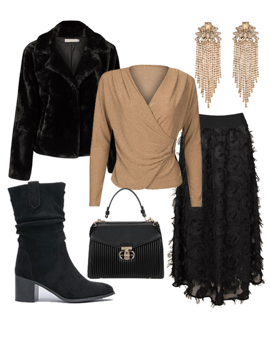 Top Overslag Glitter Goud Shop the look