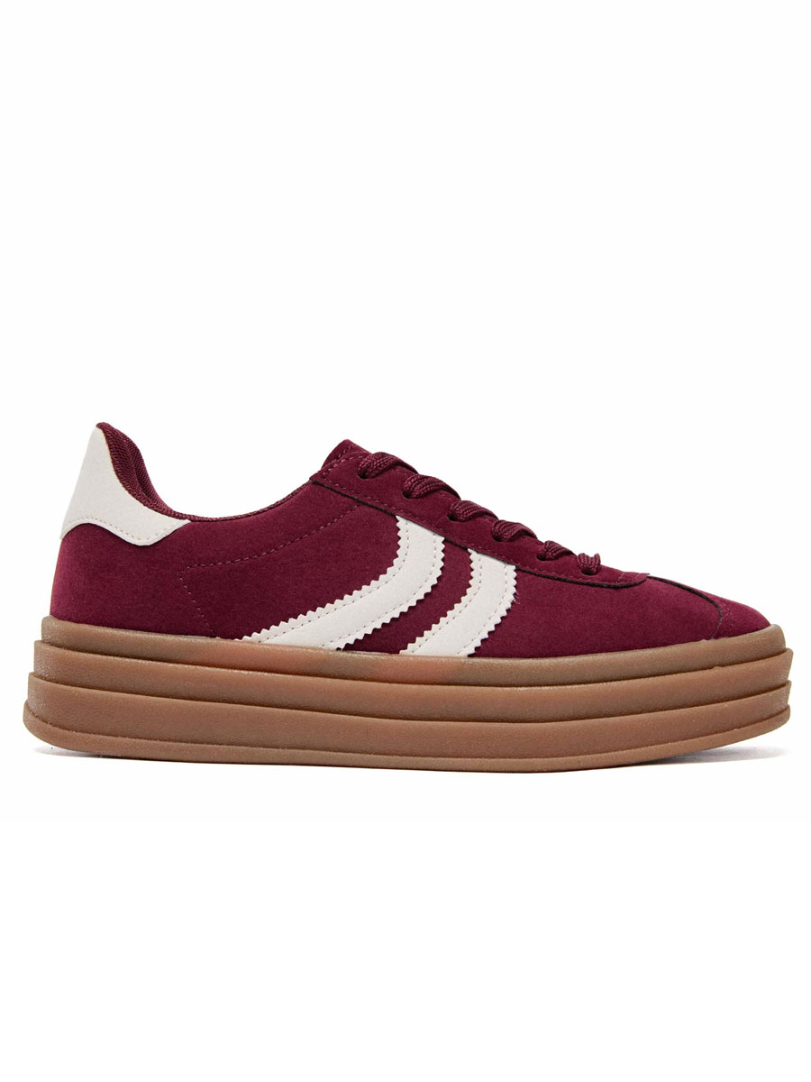 Sneakers Gestreept Bordeaux