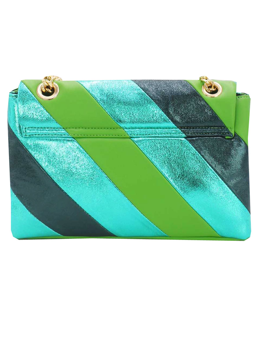 Schoudertas Metallic Groen achterkant