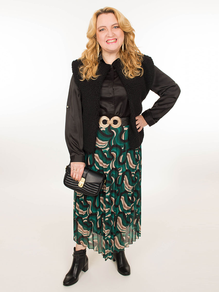 Gilet Teddy Zwart model