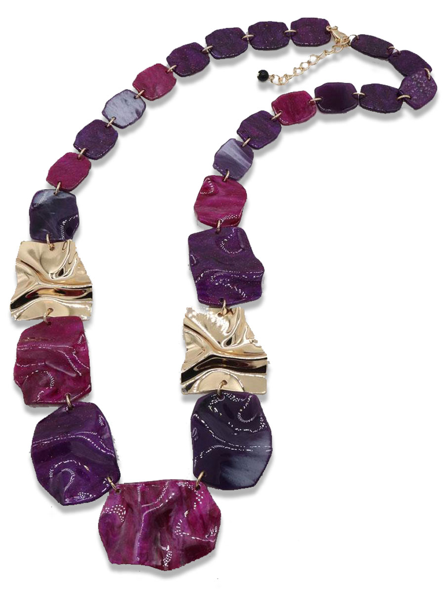 Halsketting Waves Aubergine