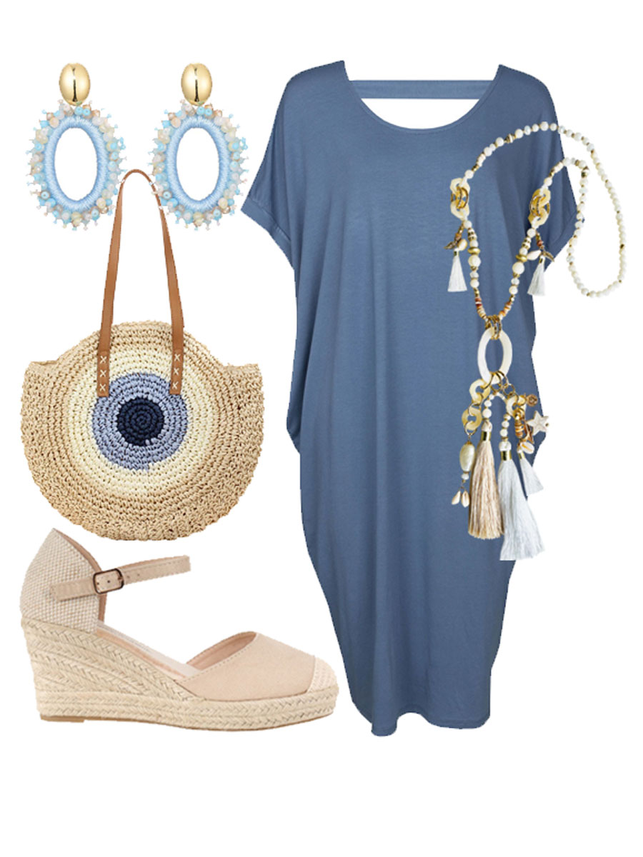 Jurk Comfy Jeansblauw Shop the look