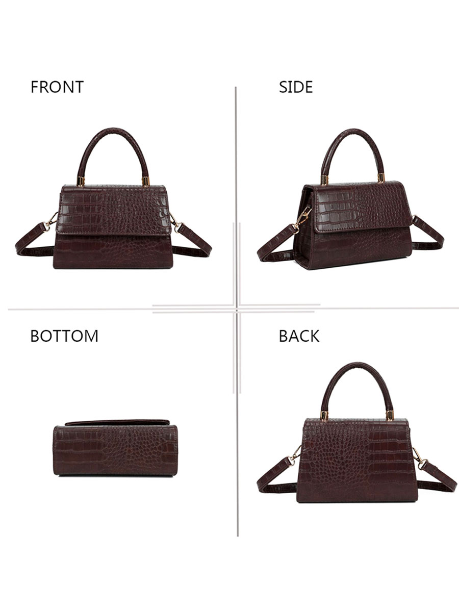 Schoudertas Judy Croco Bruin
