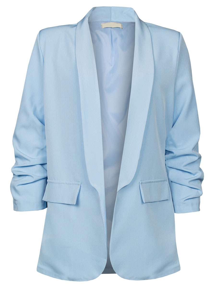 Blazer Gesmokte Mouw Lichtblauw