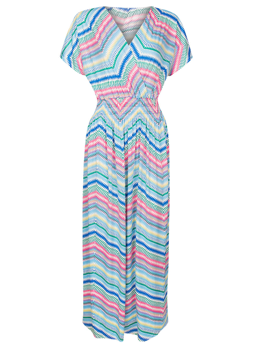 Maxi Jurk Zigzag Blauw