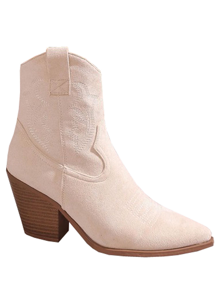 Enkellaars Stiksel Beige Enkellaars Stiksel Beige