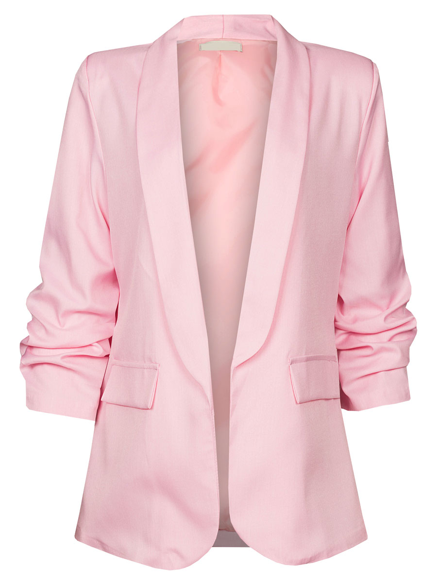 Blazer Gesmokte Mouw Lichtroze