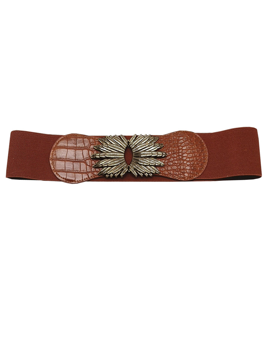 Riem Stretch Leafs Bruin detail